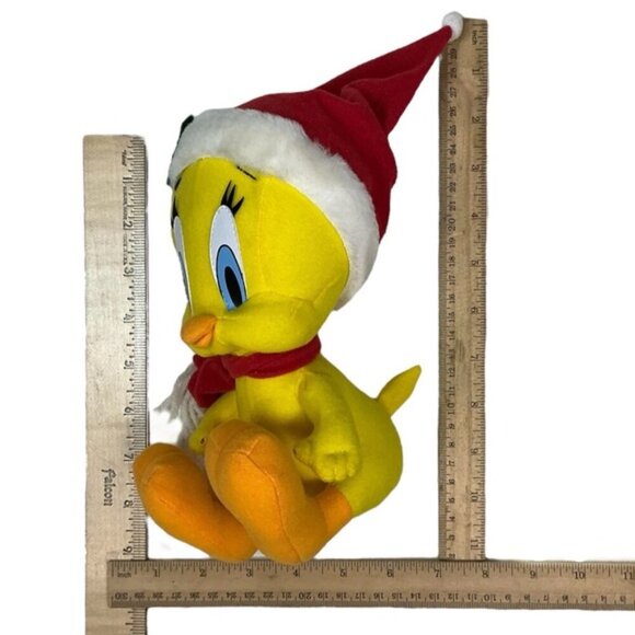 Tweety Bird Looney Tunes Plush Toy with Santa Hat 9” - Picture 3 of 16